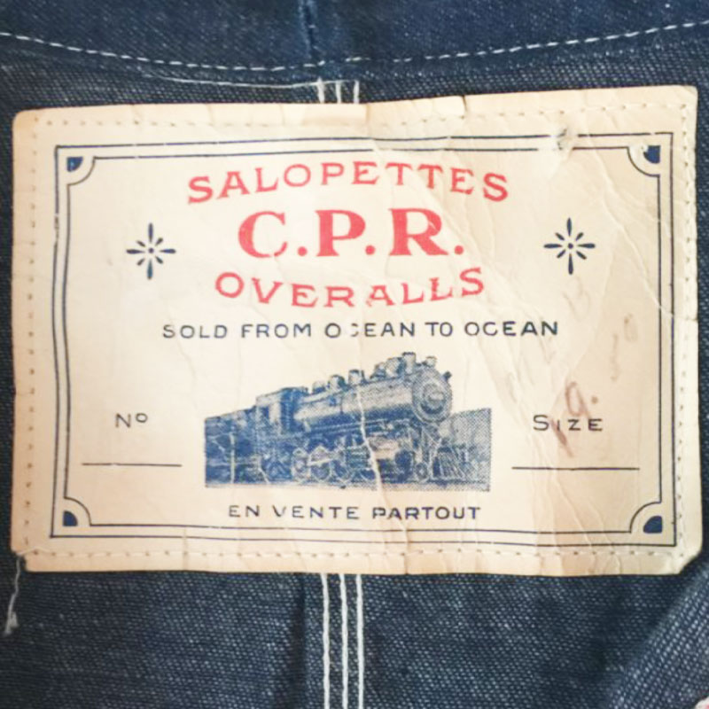 1940 C.P.R. SALOPETTES DENIM JKT DEADSTOCK