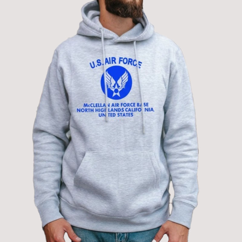AIR FORCE AR HOOD グレー×ブルー 8oz SMALL
