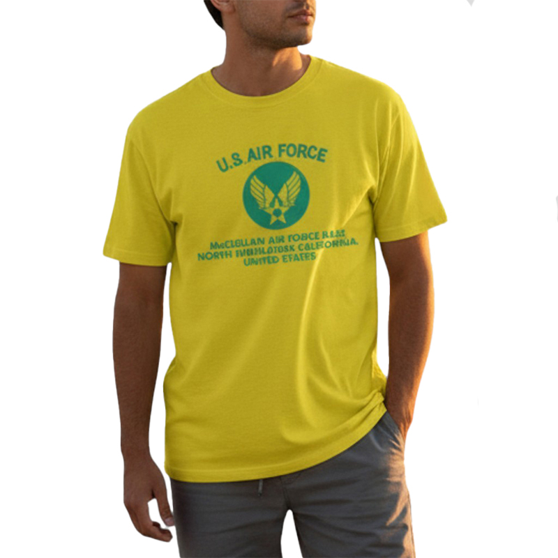 U.S. AIR FORCE AR TS イエロー×グリーン 4.5oz X-LARGE