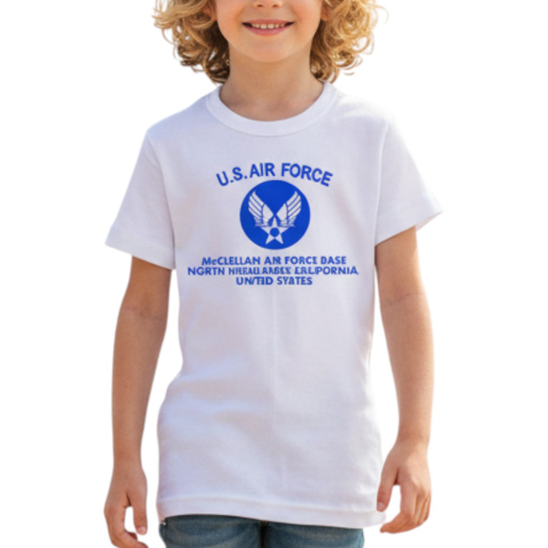 AIR FORCE AR TSK ホワイト×ブルー 6oz YOUTH-XS(130)
