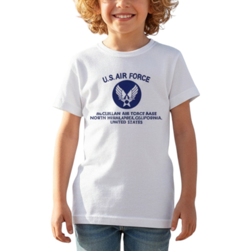 U.S. AIR FORCE AR TSK ホワイト×紺 6oz YOUTH-L(160)