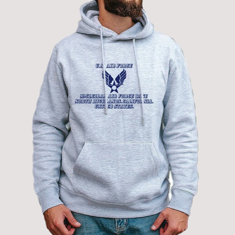 AIR FORCE-CL AR HOOD グレー×ネイビー 8oz SMALL