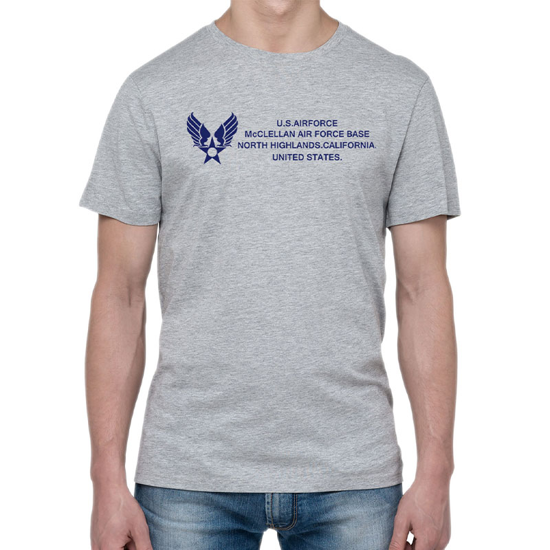 U.S.AIR FORCE-CL CL TS グレー×ネイビー 4.5oz X-SMALL