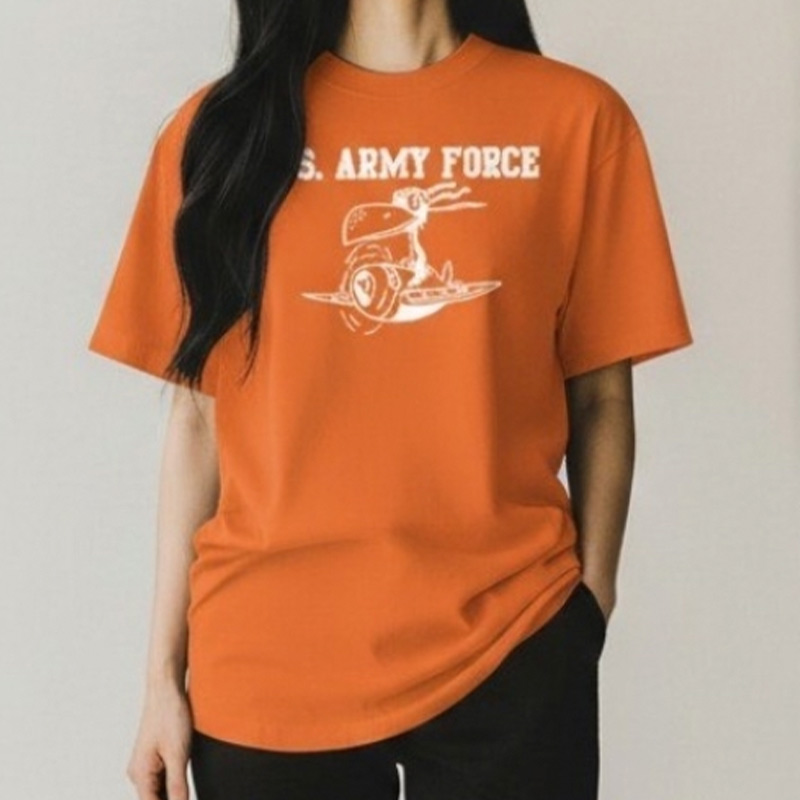 U.S. ARMY FORCE AR TS オレンジ×ホワイト 6.2oz LARGE