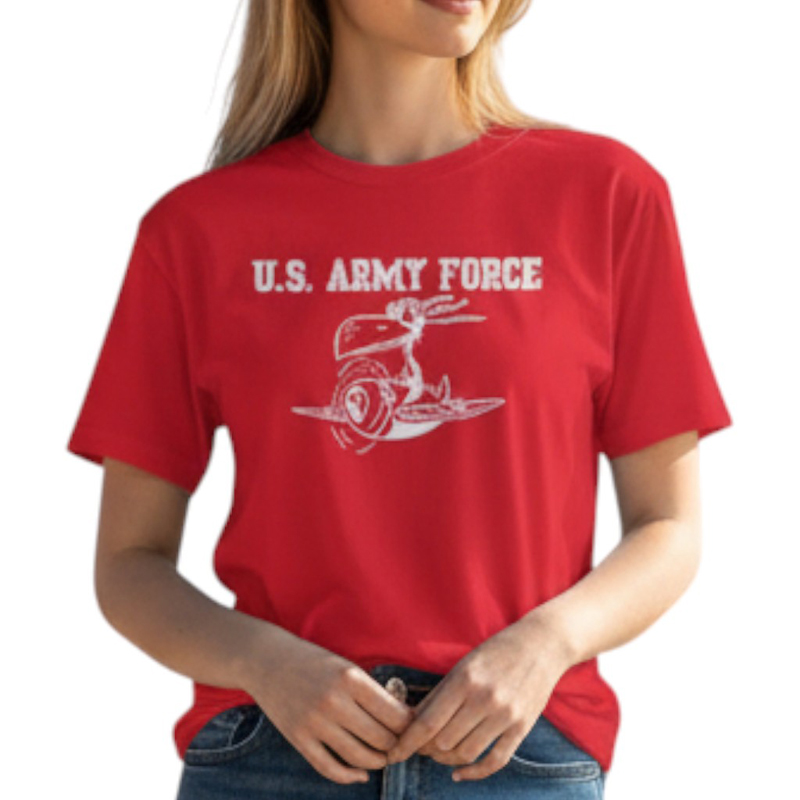 U.S. ARMY FORCE AR TS レッド×ホワイト 4.5oz SMALL
