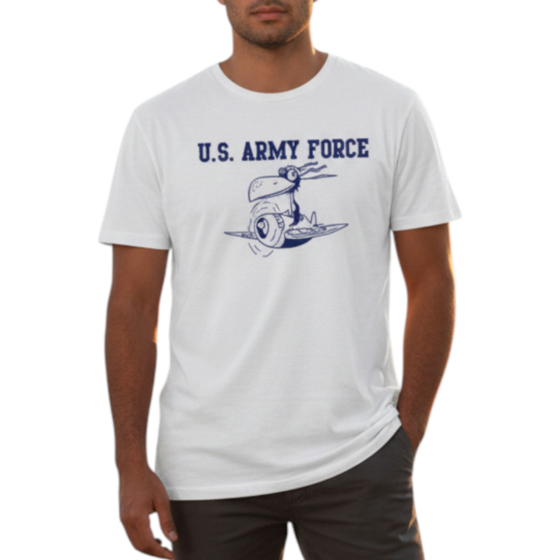 U.S. ARMY FORCE AR TS ホワイト×紺 4.5oz X-LARGE
