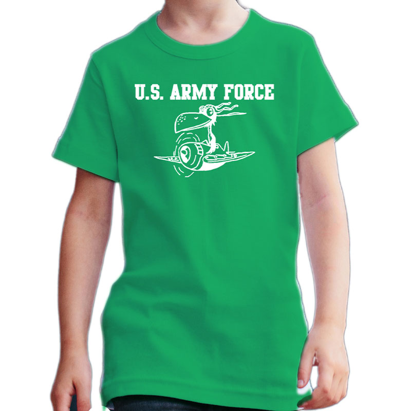 ARMY FORCE AR TSK グリーン×ホワイト 6oz YOUTH-M(150)
