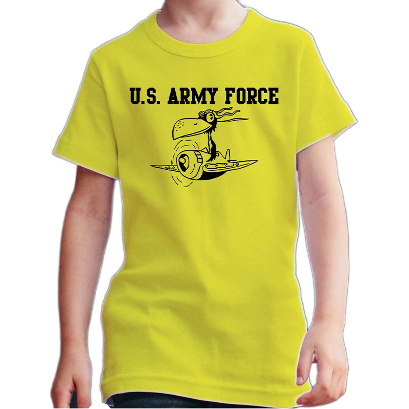 U.S. ARMY FORCE AR TSK イエロー×ブラック 6oz YOUTH-XS(130)