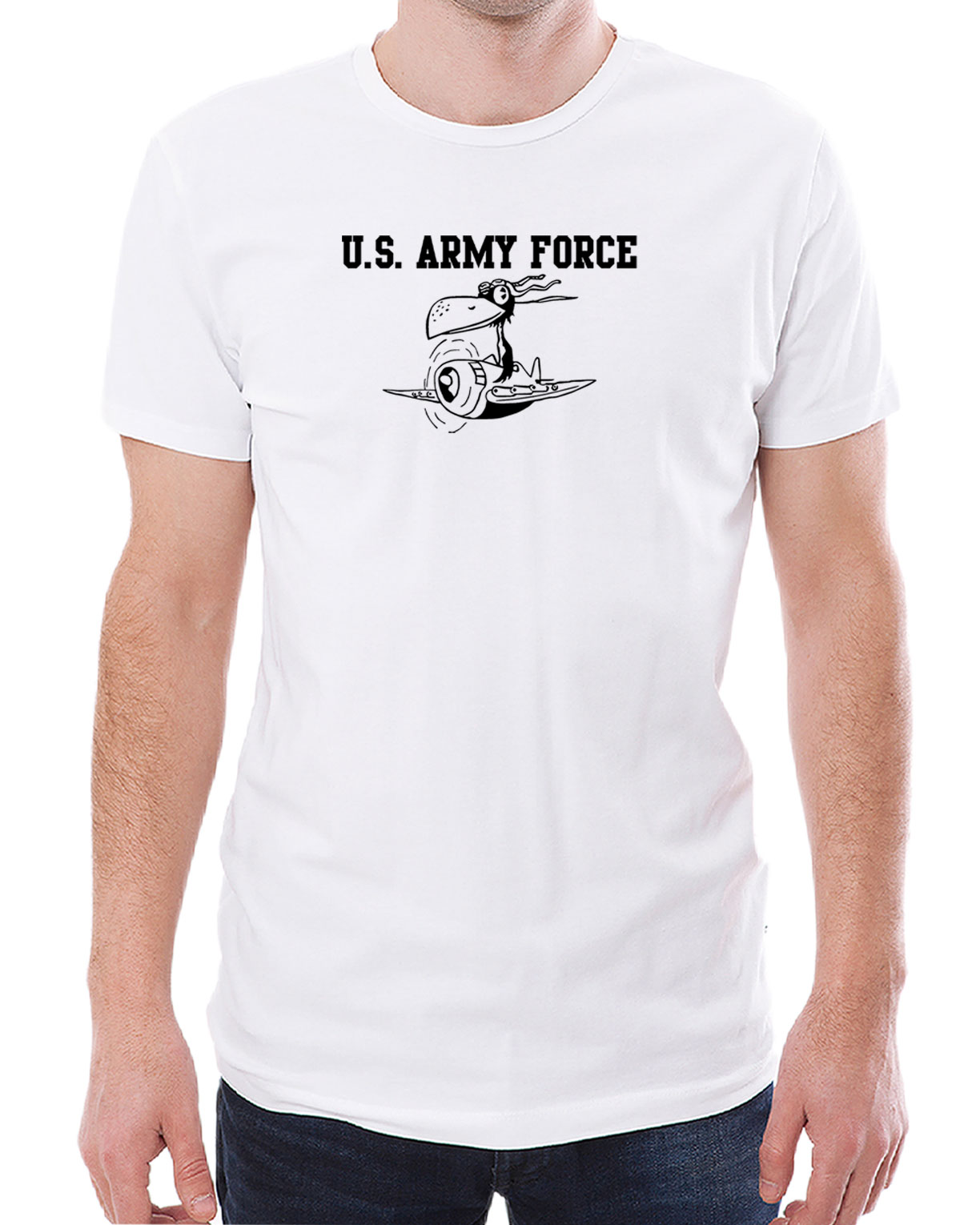 ARMY FORCE VR TS ホワイト×黒 4.5oz SMALL 染込