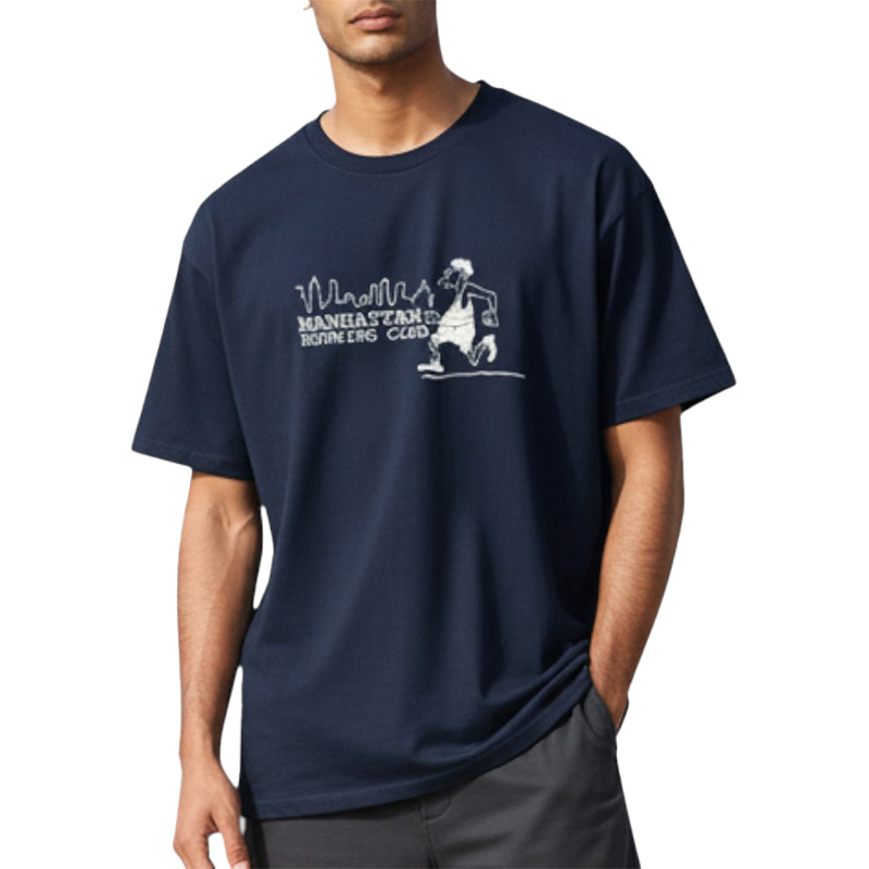 MANHATTAN RUNNING CLUB AR TS 紺×ホワイト 6oz LARGE
