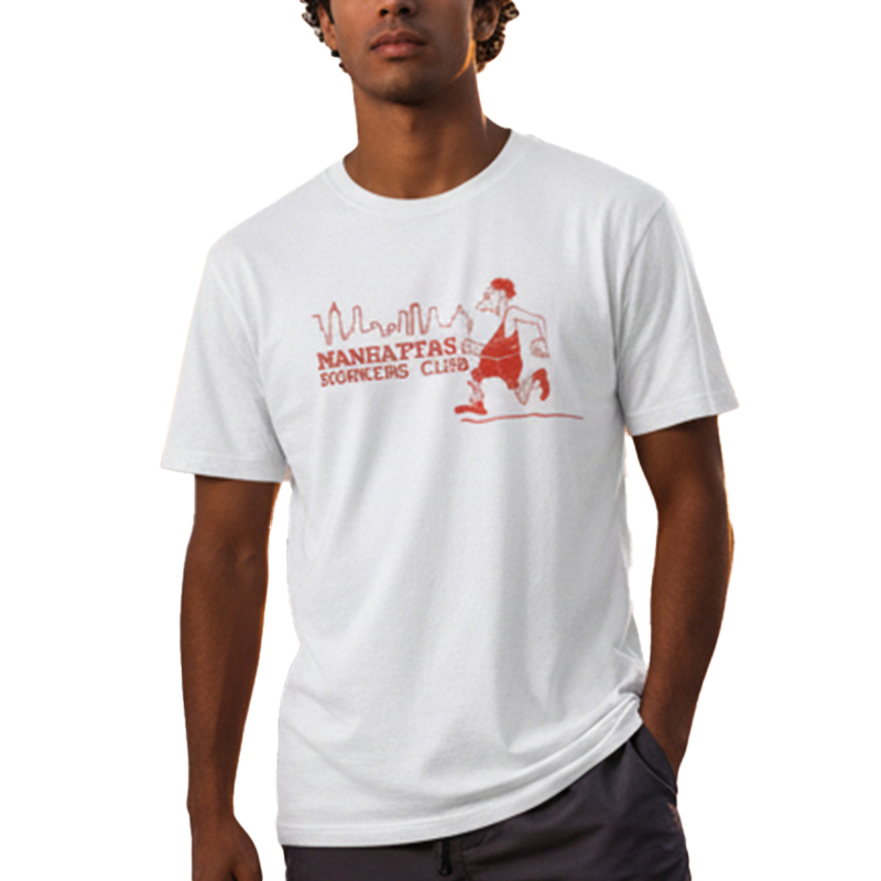MANHATTAN RUNNING CLUB AR TS ホワイト×赤 4.5oz MEDIUM