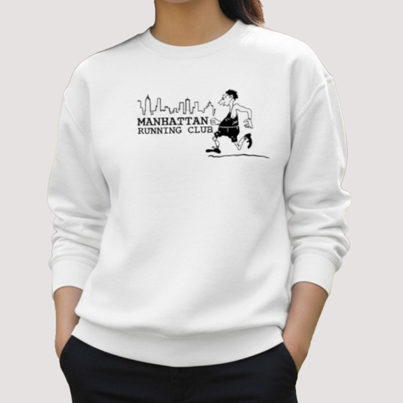 MANHATTAN RUNNING CLUB AR SWE ホワイト×黒 8oz MEDIUM