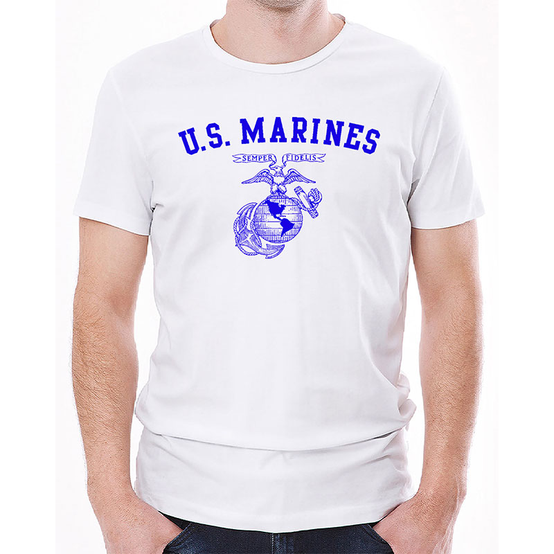 U.S.MARINES AR TS ホワイト×ブルー 4.5oz X-SMALL