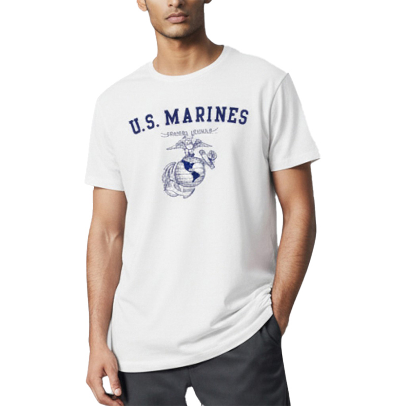 U.S.MARINES AR TS ホワイト×ネイビー 4.5oz X-SMALL