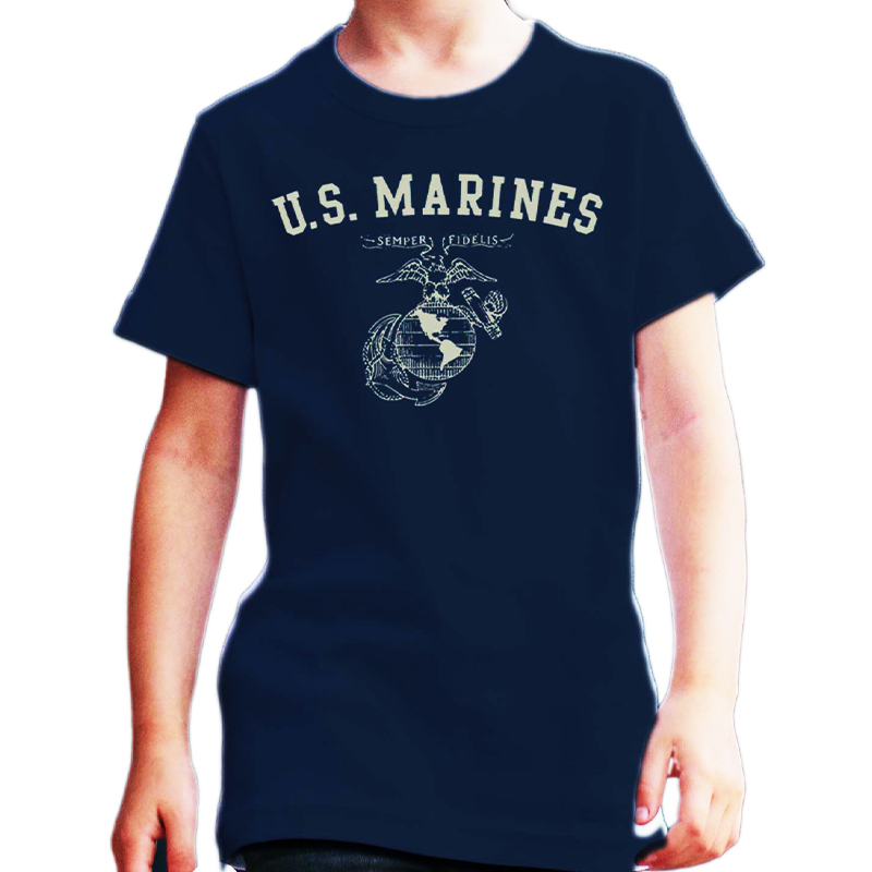 U.S. MARINES AR TSK 紺×グレー 6oz YOUTH-M(150)