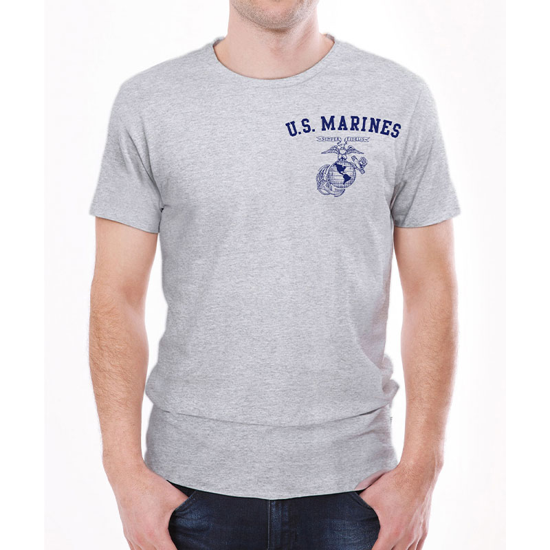 U.S.MARINES ZPR TS グレー×ネイビー 4.5oz LARGE
