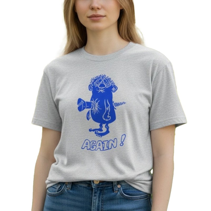 MONSTER AGAIN TS グレー×ブルー 6.2oz LARGE