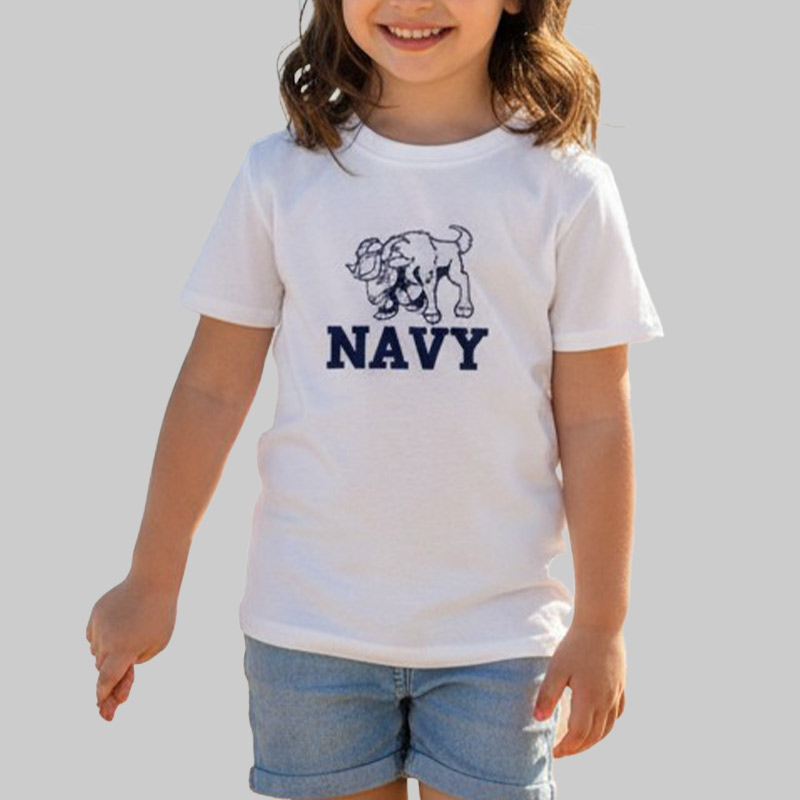 NAVY RAM VR キッズT 白×紺 6.2oz