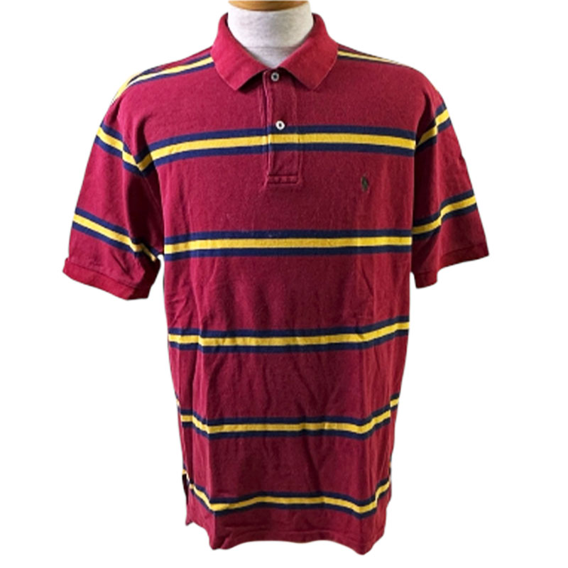 RALPH LAUREN POLO SHIRT ワイン ボーダー