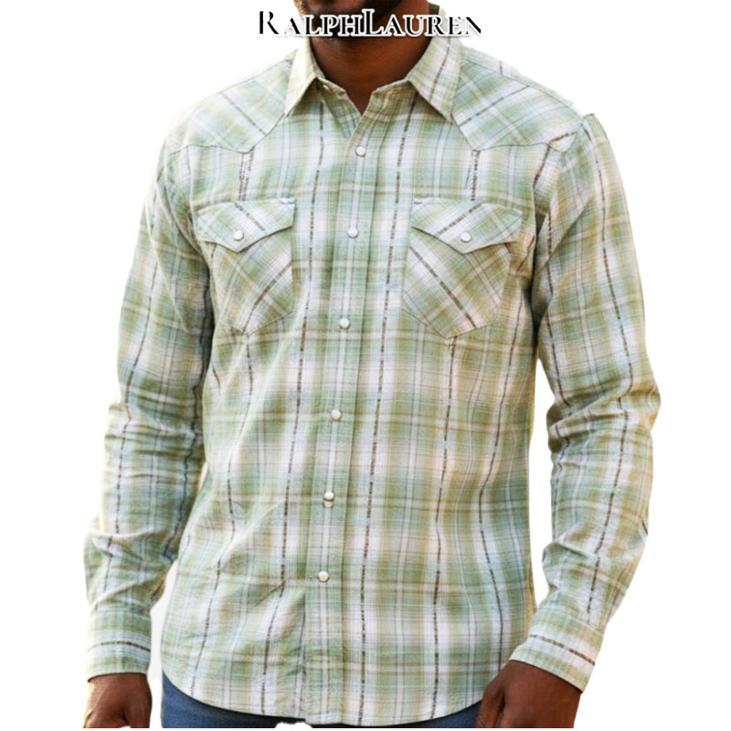 RALPH LAUREN WESTERN SHIRT SADDLE MAN TAG TYPE
