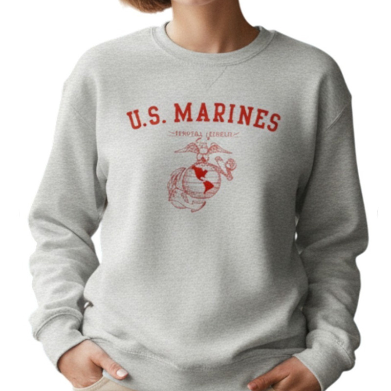 U.S.MARINES AR スエット グレー×濃赤 8oz