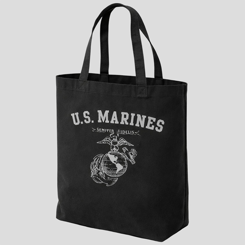 U.S.MARINES BAG ブラック×グレー MEDIUM