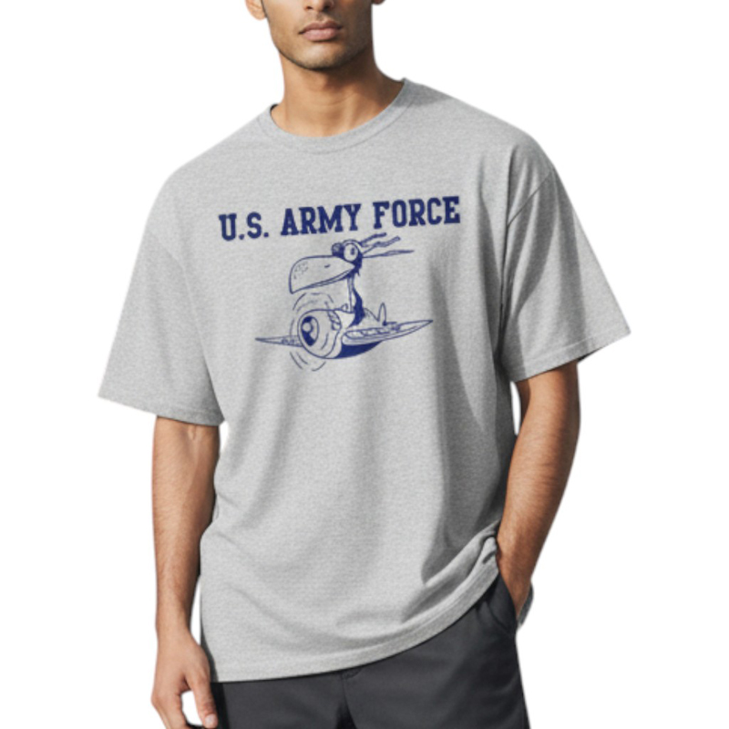 ARMY FORCE AR T-SHIRT グレー×紺 4.5oz 薄手