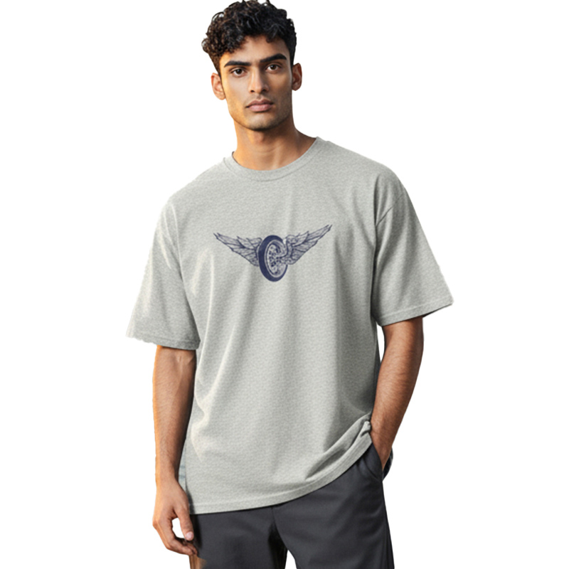 SPEEDWING A T-SHIRT グレー×紺 4.5oz 薄手