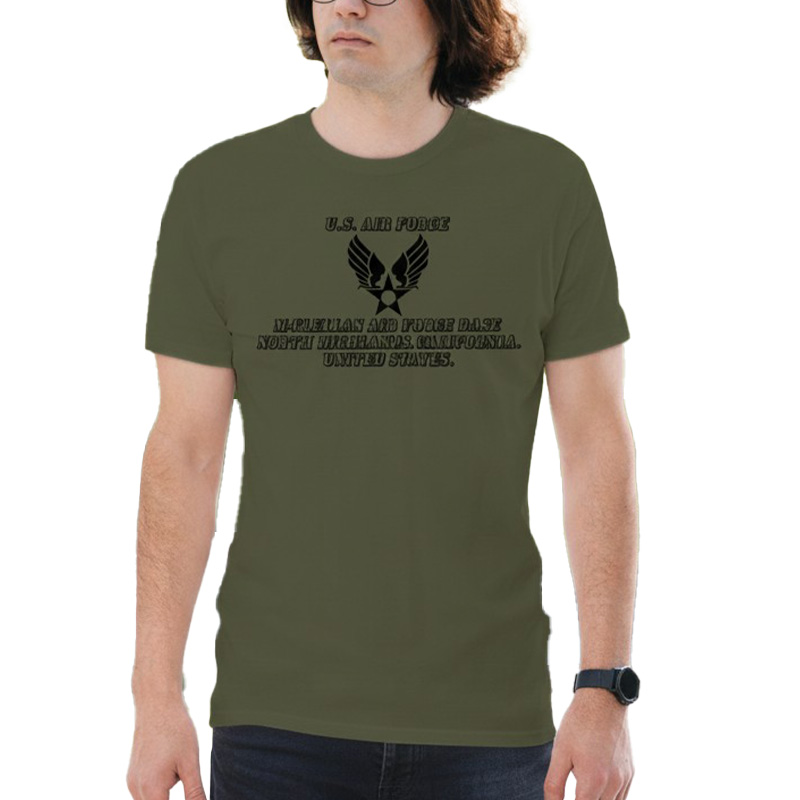 AIR FORCE-CL AR T-SHIRT ミリタリーG×黒 6.2oz