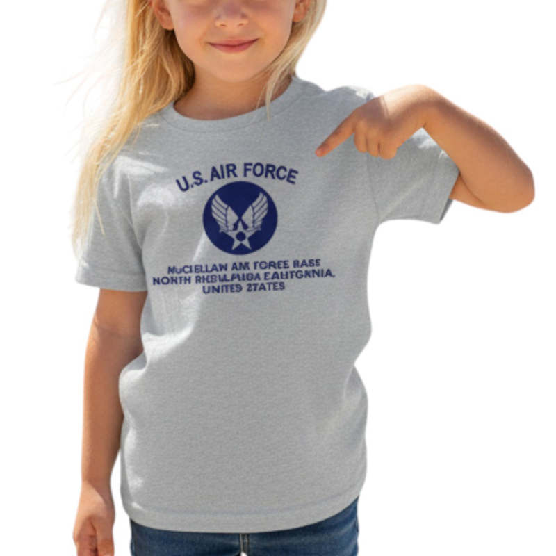 AIR FORCE AR TS グレー×紺 6oz YOUTH-XS(130)