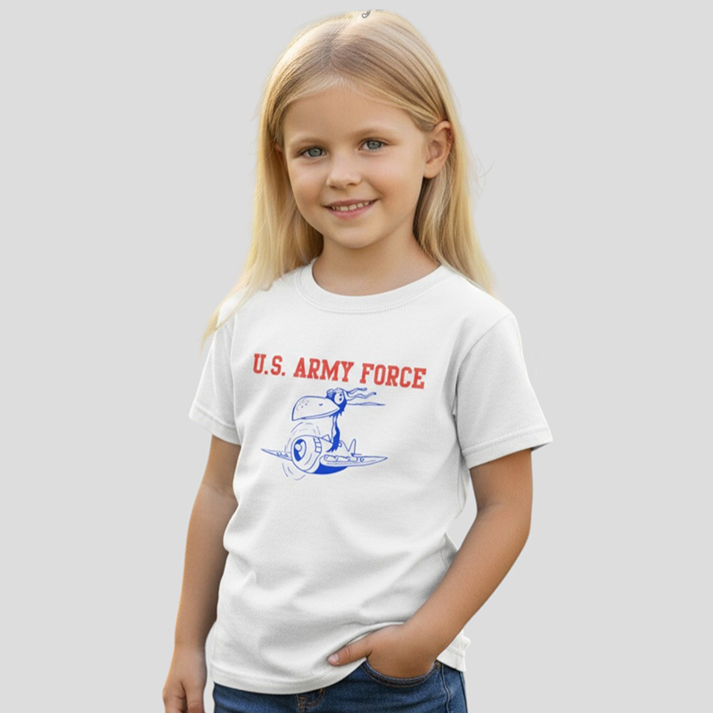 ARMY FORCE 2CAR TS ホワイト×赤青 6oz YOUTH-S(140)