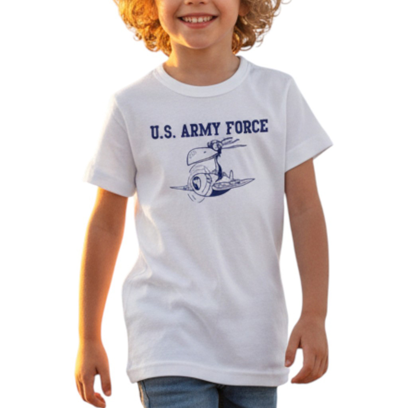 ARMY FORCE AR TS ホワイト×紺 6oz YOUTH-M(150)