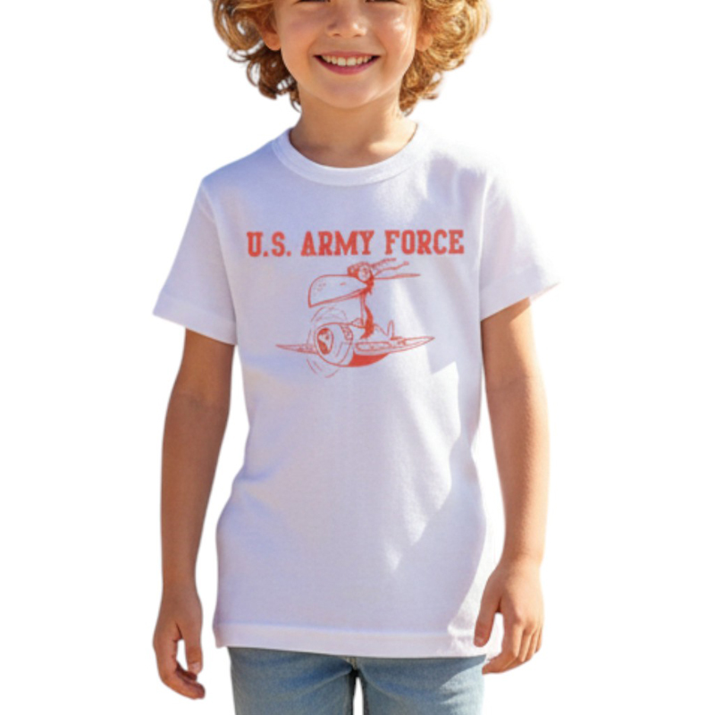 ARMY FORCE AR TS ホワイト×赤 6oz YOUTH-XS(130)