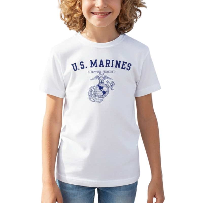 MARINES AR TS ホワイト×紺 6oz YOUTH-XS(130)