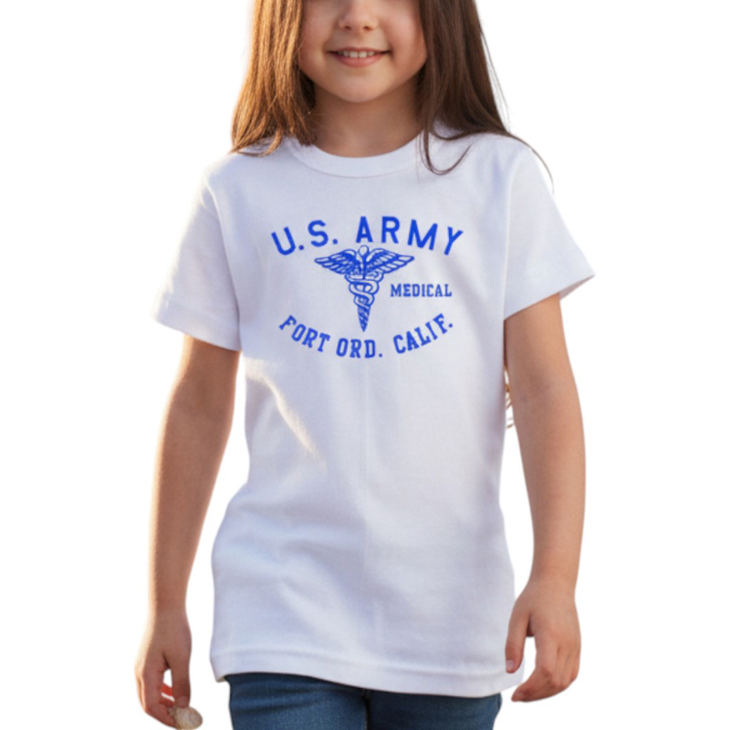 U.S.ARMY MEDICAL AR TS ホワイト×青 6oz YOUTH-M(150)