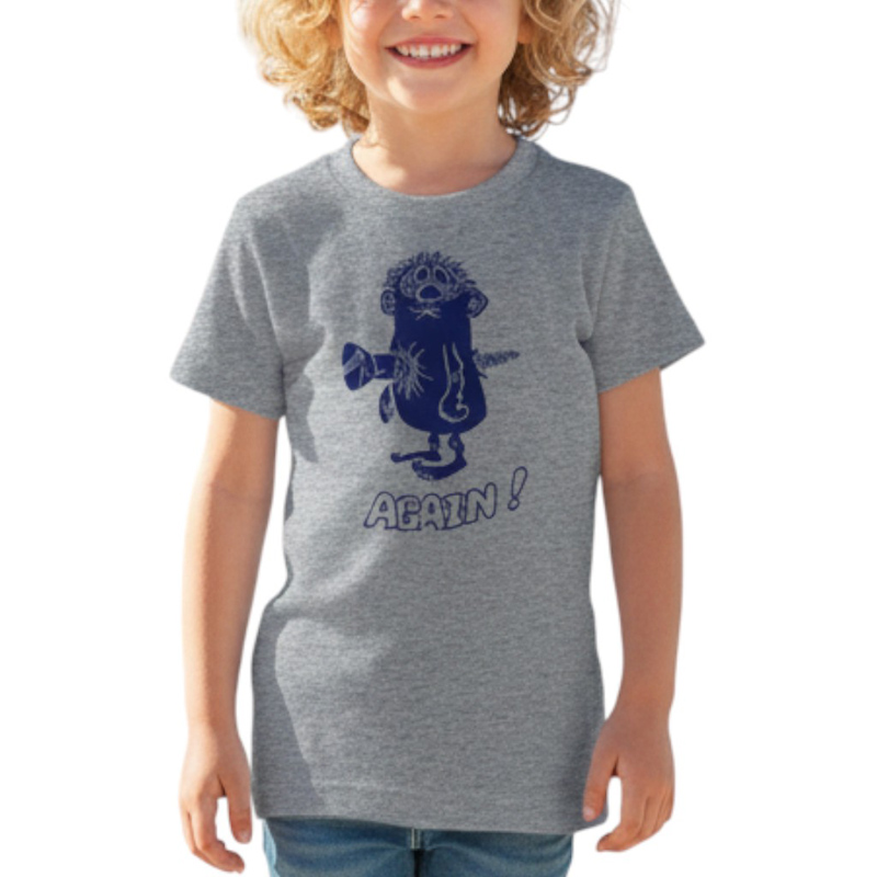 MONSTER AGAIN A TS グレー×紺 6oz YOUTH-M(150)
