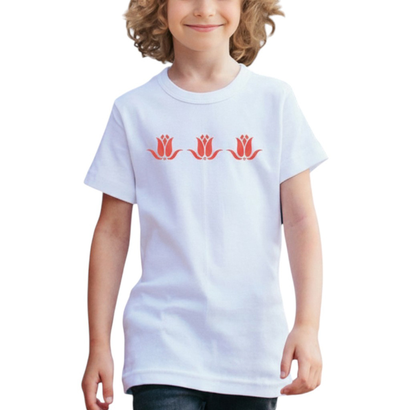 TULIP A TS ホワイト×赤 6oz YOUTH-L(160)