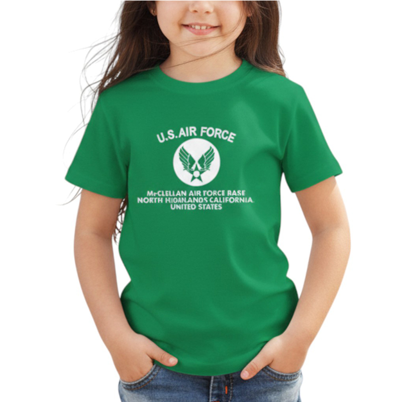 AIR FORCE AR TS グリーン×ホワイト 6oz YOUTH-S(140)