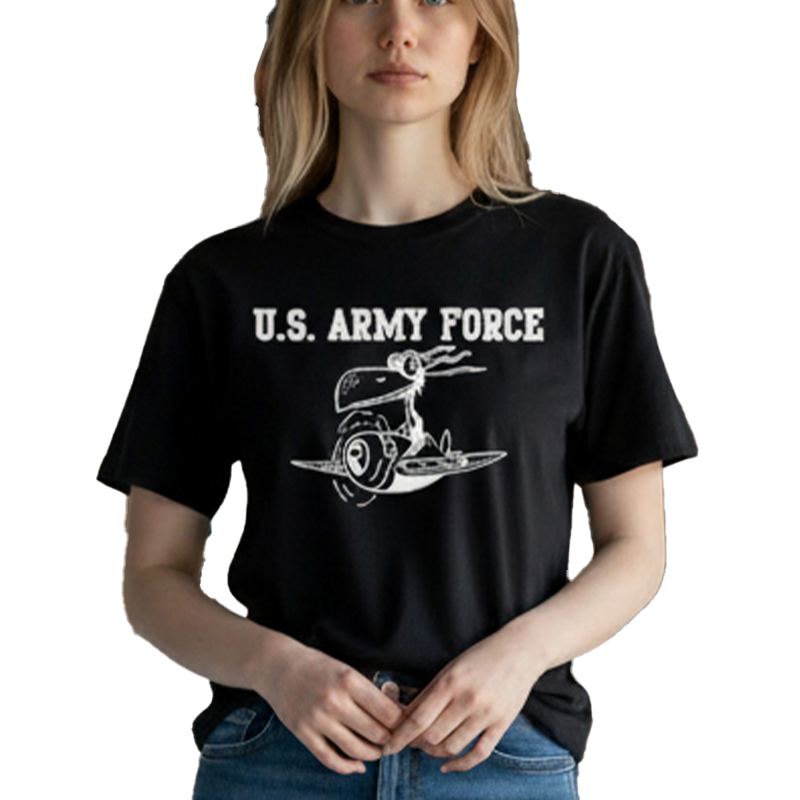ARMY FORCE AR TS ブラック×ホワイト 6oz YOUTH-L(160)