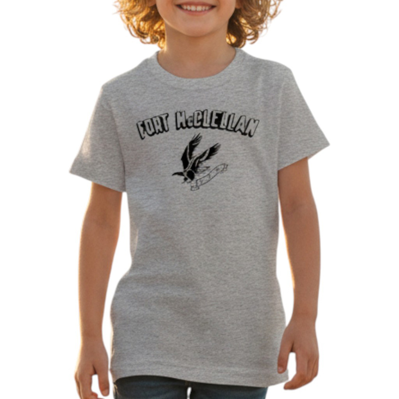 FORT McCLELLAN AR TS グレー×黒 6oz YOUTH-M(150)