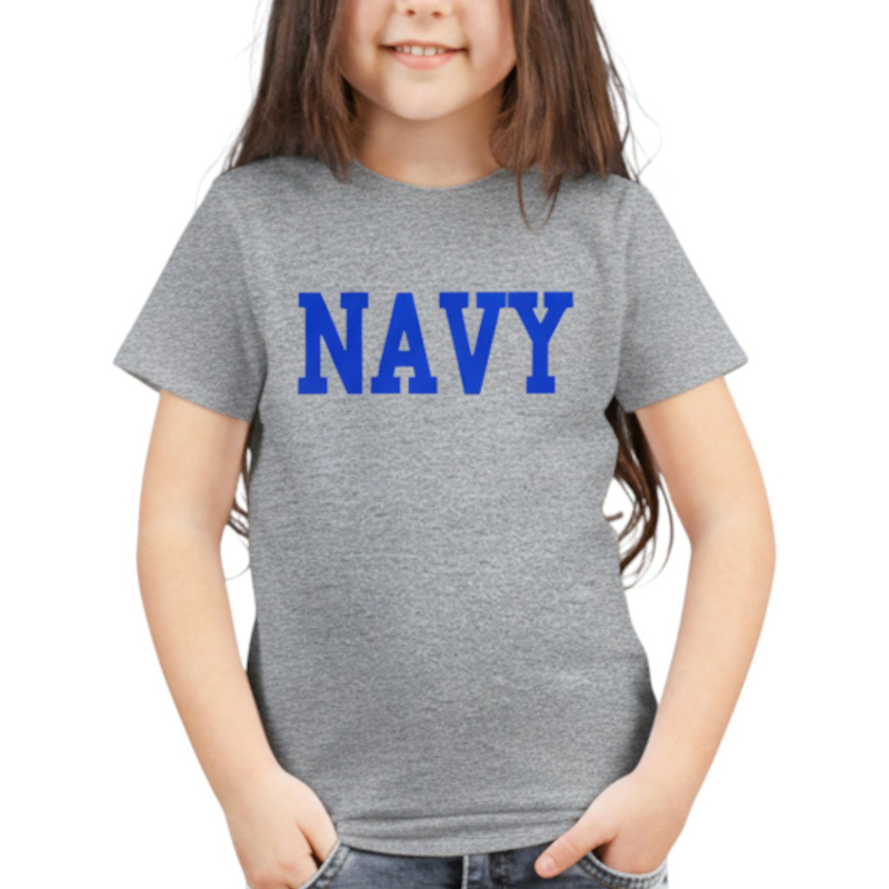 NAVY R TS グレー×青 6oz YOUTH-L(160)
