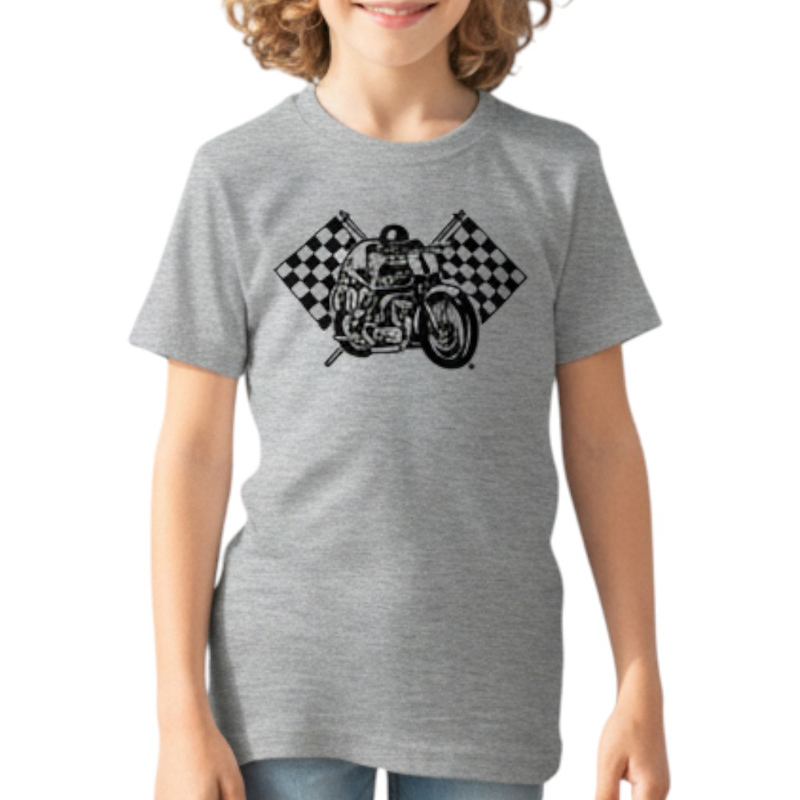 SPEEDWAY A TS グレー×黒 6oz YOUTH-M(150)