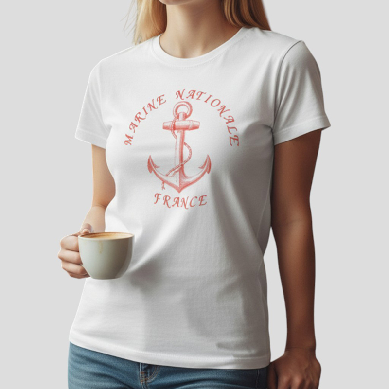 MARINE FRANCE AR TS ホワイト×赤 6oz S